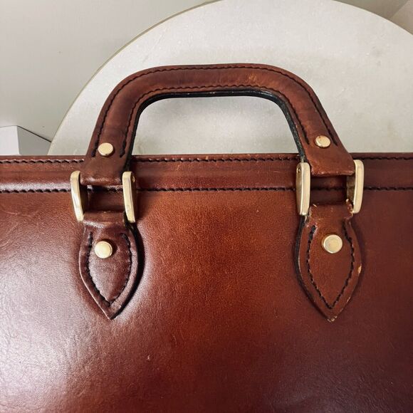 VTG 70s 80s Crouch & Fitzgerald Cognac Leather Document Holder Briefcase Wall St - Picture 12 of 16
